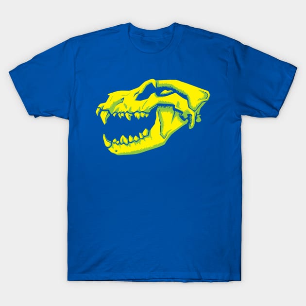 Toxic Hyena Skull T-Shirt by CliffeArts